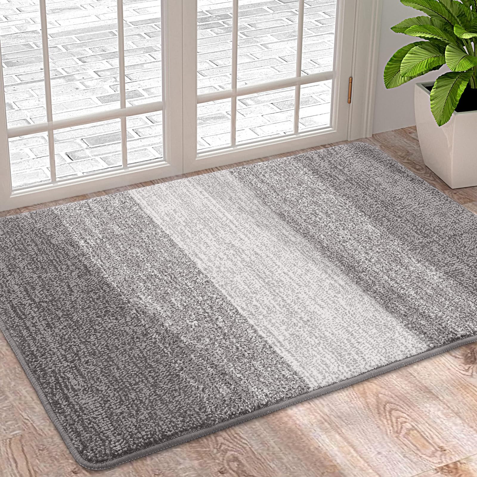 Homaxy Door Mats Indoor, Machine Washable Soft Doormats, Dirt Trapper Super Absorbent Entrance Rug