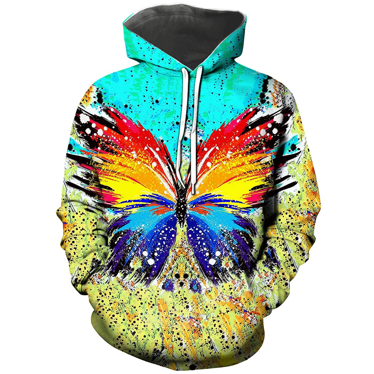 HisayheHisayhe Women's Novelty Graphic Pullover Colorful Butterfly Casual Hoodies