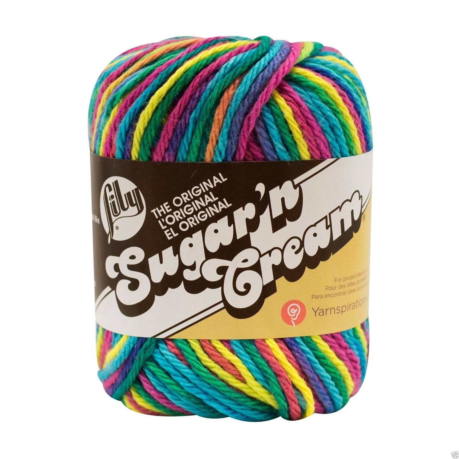 Lily Sugar 'n Cream Ombre Knitting Wool Yarn 56.7g - 2600 Psychadelic Ombre