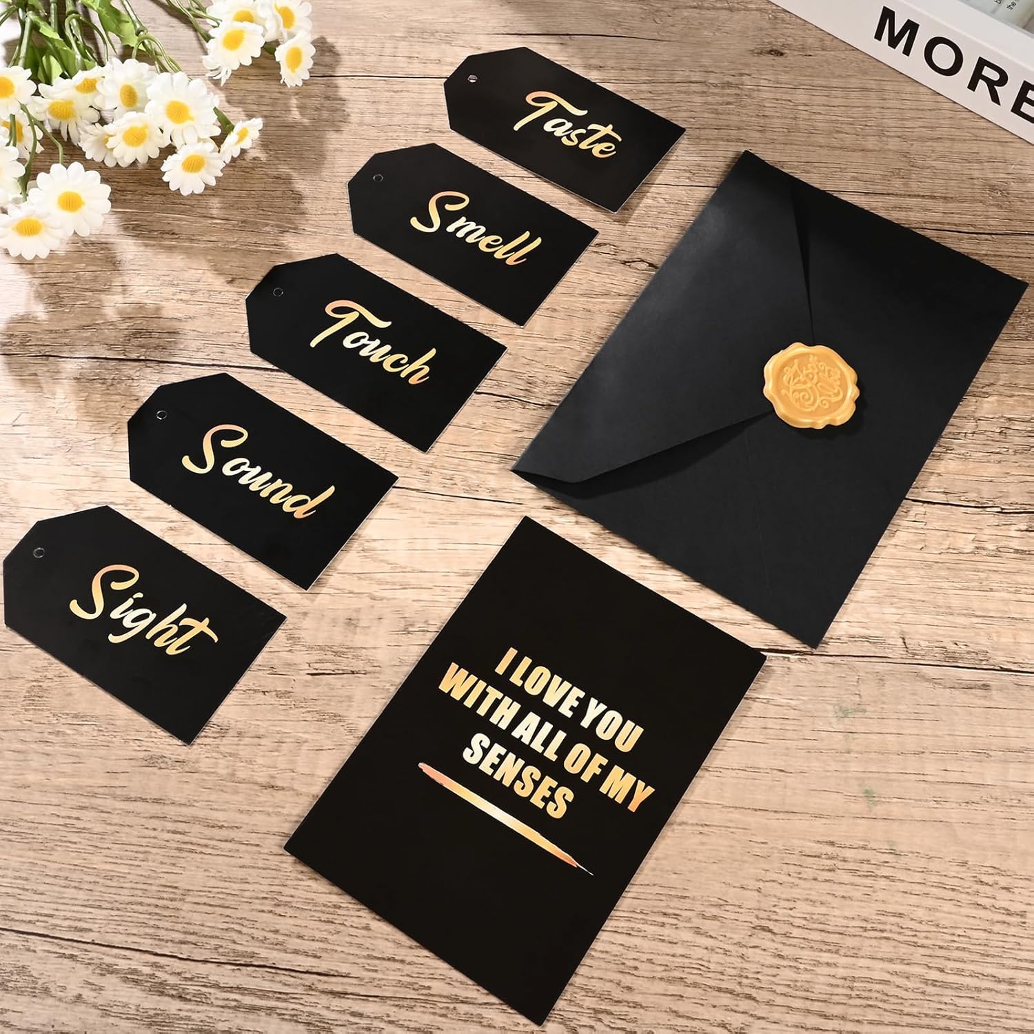 Set di biglietti 5 sensi - Ti amo con tutti i miei sensi, stare con te ha perfettamente senso - Regalo per lui, regalo per lei, compleanno, anniversario - Italia