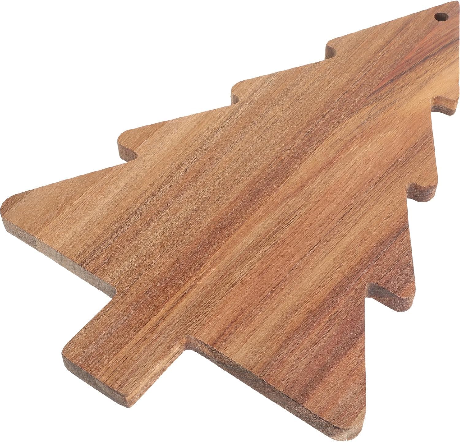 ULTECHNOVO Christmas Tree Cutting Board 15 Inch Wooden Tree Shaped Charcuterie Board and Serving Tray for Holiday Cheese Fruit Bread Kitchen Chopping Platter