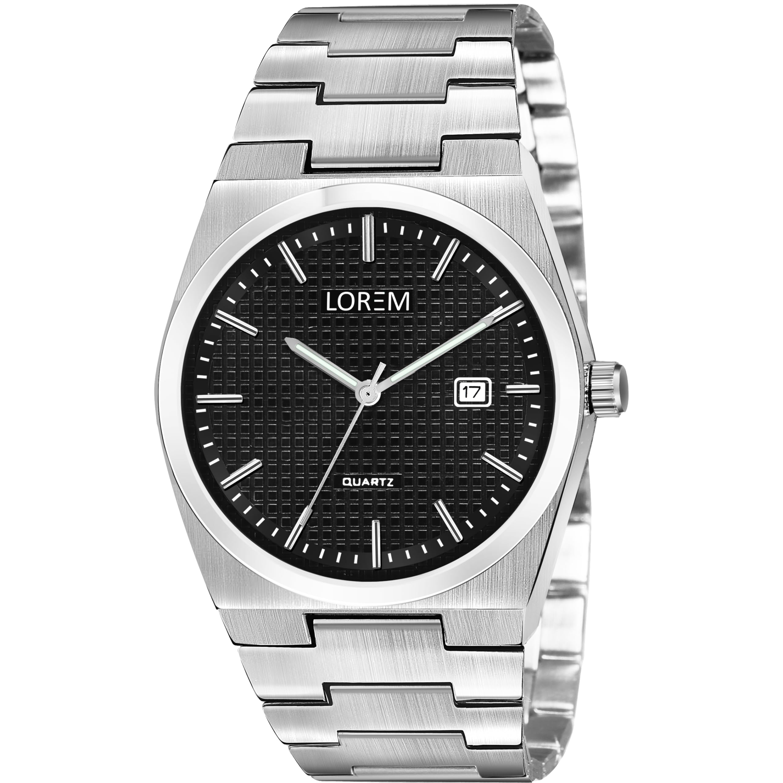 LOREM Stainless Steel Mens Lr158 Analog Watch - Classic Black Dial With Date Function (B0CVRQBV7G) Amazon Price History, Amazon Price Tracker