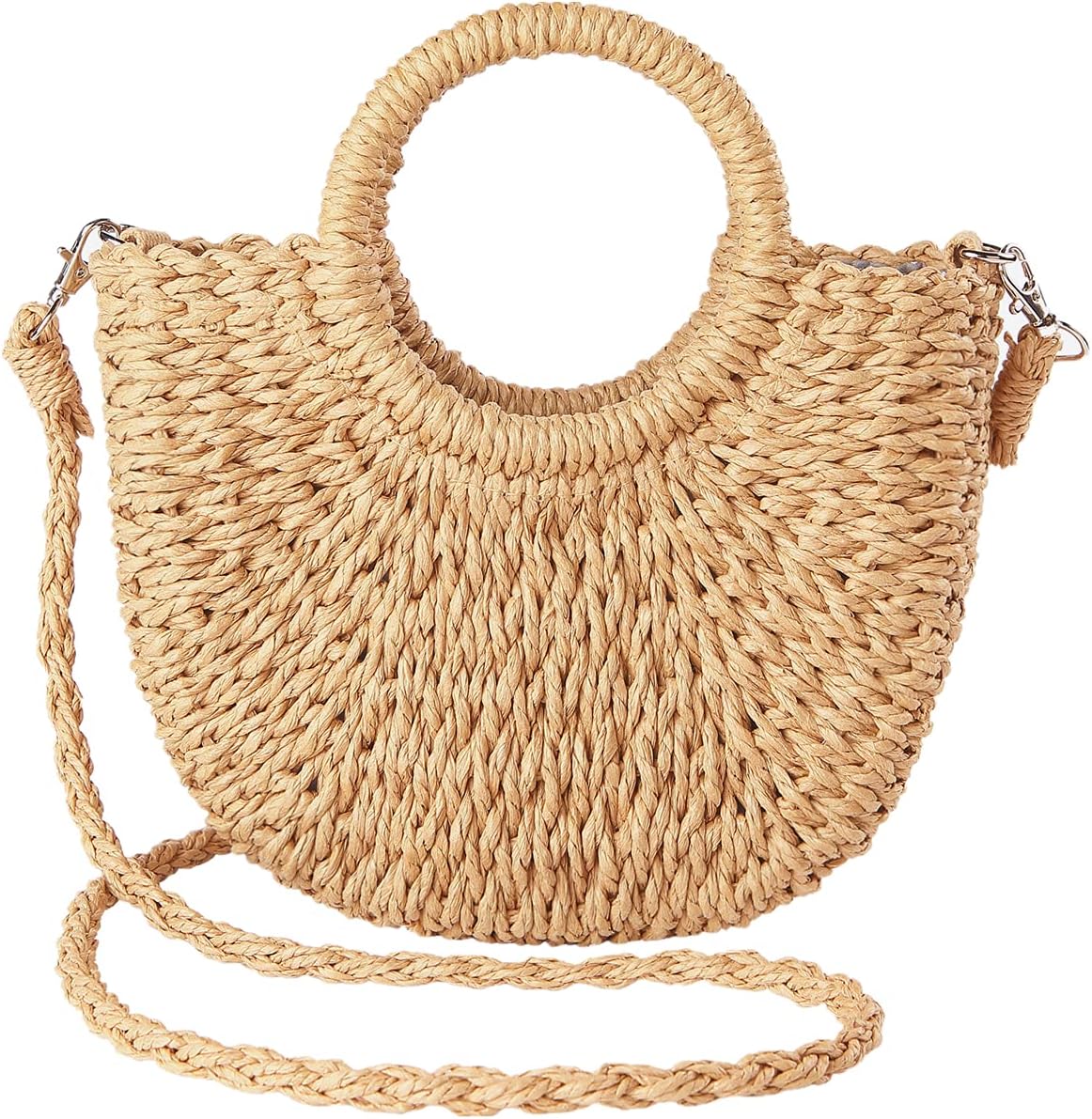 Straw Beach Bag for Women, Crochet Crossbody Bags Small Boho Purse,Top Handle Cute Woven Handbag Wicker Clutch 2026
