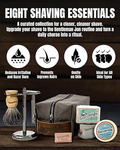 Miniatura 2 de Gentleman Jon Supreme Shaving Collection – Kit de afeitado de seguridad de lujo y paquete de 50 cuchillas de afeitar de doble filo platino – Amplio