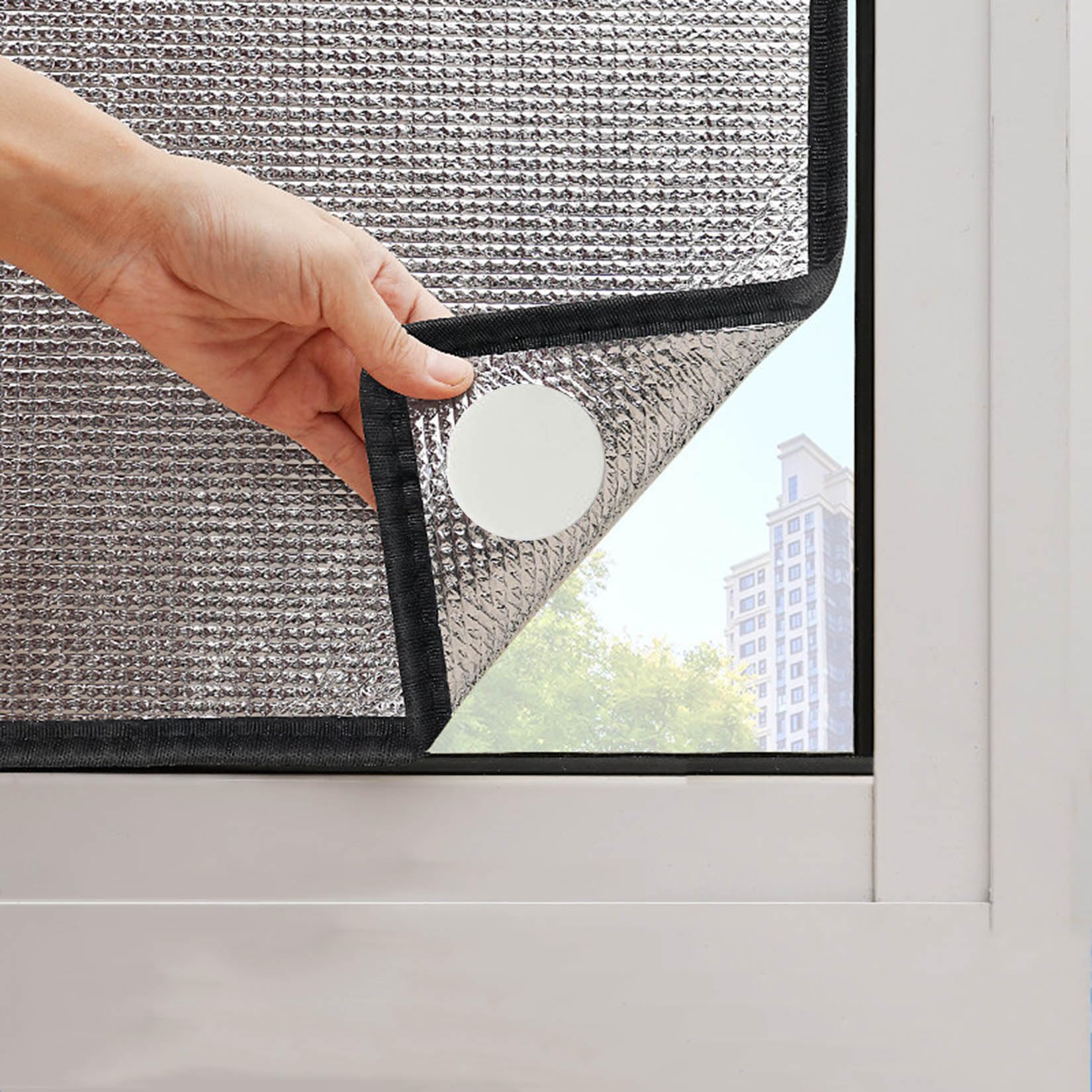 HDEYRSX Sun Room Heat Reflective Window Films,9mm Aluminium Foil Thermal Insulation Window Stickers,Sun Blocking Anti UV Window Tint,Total Blackout Privacy Glass Film,Custom (75cm x 100cm,Black)