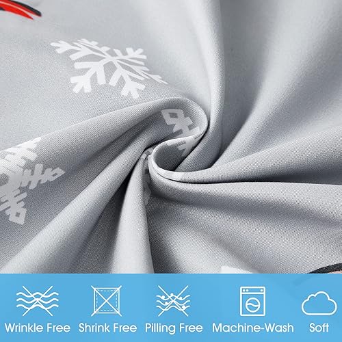 Miniatura 4 de BYSURE Juego de sábanas tamaño individual para niños (pingüino, gris), juego de sábanas de 3 piezas de fácil ajuste con bolsillo profundo, ropa de