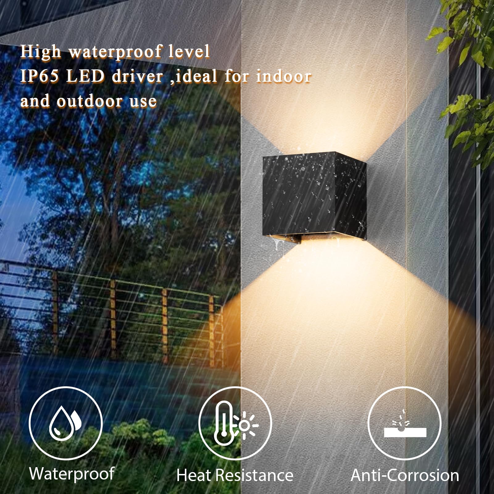 Klighten 2 PCS LED Wandleuchte Alexa,14W Smart Home Wandlampe Alexa Dimmbar 3000K-6000K Steuerbar via App,IP65 wandlampe alexa Mit Einstellbar Abstrahlwinkel LED Wandleuchte Innen & Außen,Schwarz
