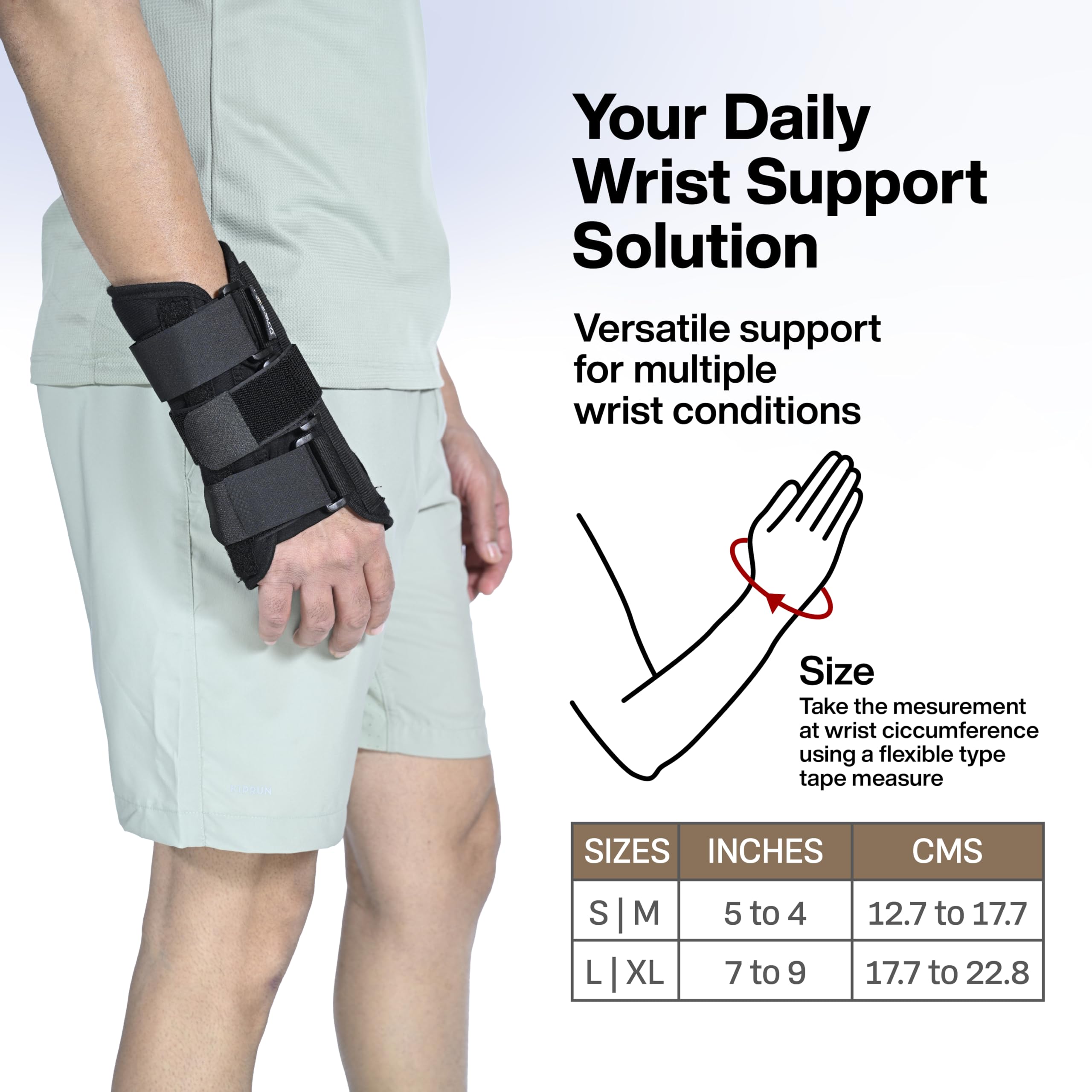 FOVERA Wrist Splint Brace for Carpal Tunnel | Adjustable Wrist Support Brace with Splints | Hand Support for Arthritis, Tendonitis, Sprain, Injuries & Wrist Pain (Size - Medium, Left Hand) - Image 4 thumbnail