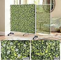 Vista 4 de TANG Divisor de ambientes de 40 pulgadas de alto x 40 W para pared de seto sintético, paneles de boj verde, pantalla de privacidad independiente