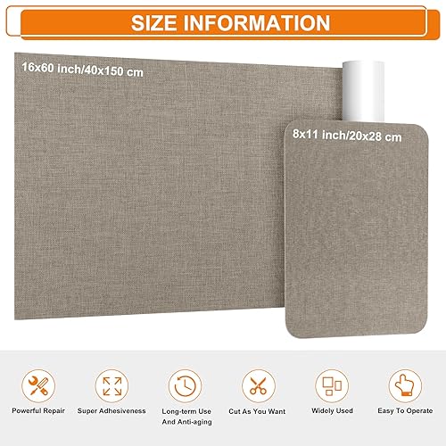 Miniatura 2 de 2 parches de reparación de tela cinta de reparación de tela parches autoadhesivos de tela de lona de 8 x 11 pulgadas parches de tela de lino para