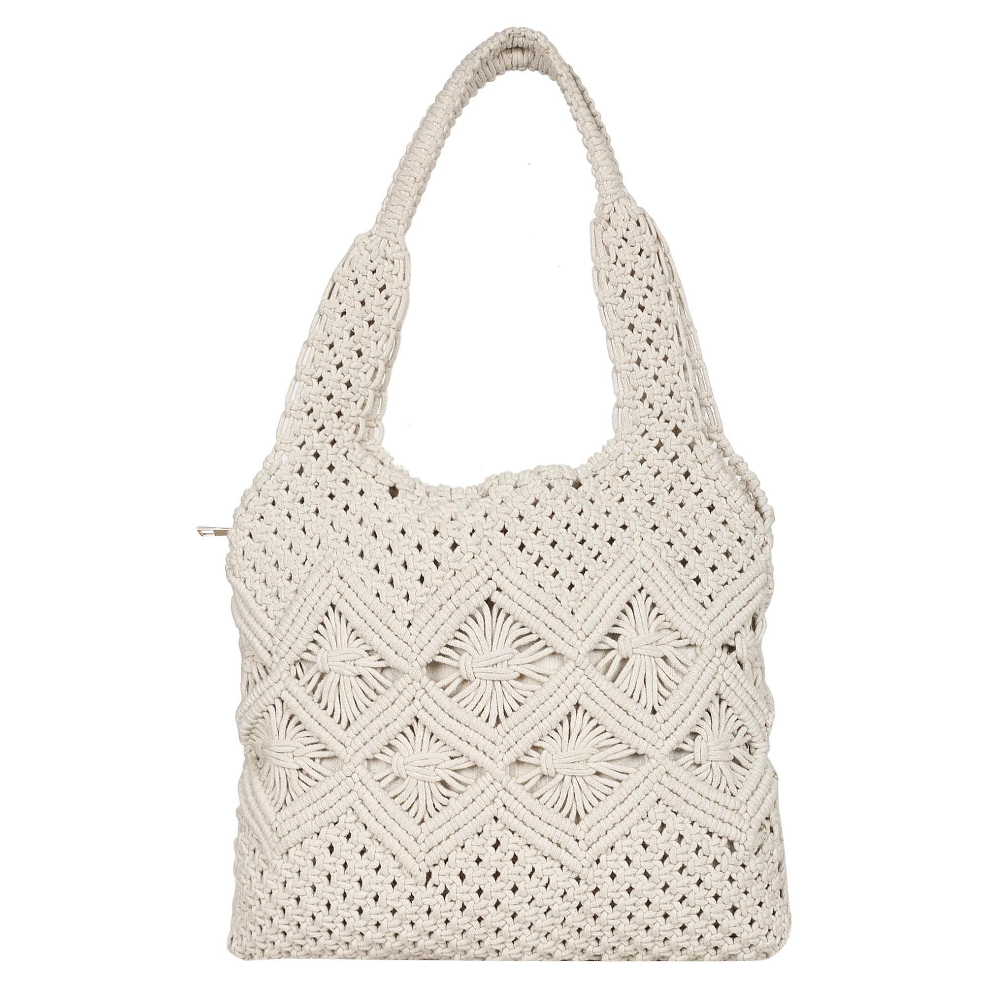 Trend Overseas Handwoven Shoulder Bag Crochet Craft Women/Girl Ivory (Off-White) Macrame Bag (B0D9WPBVV7) Amazon Price History, Amazon Price Tracker