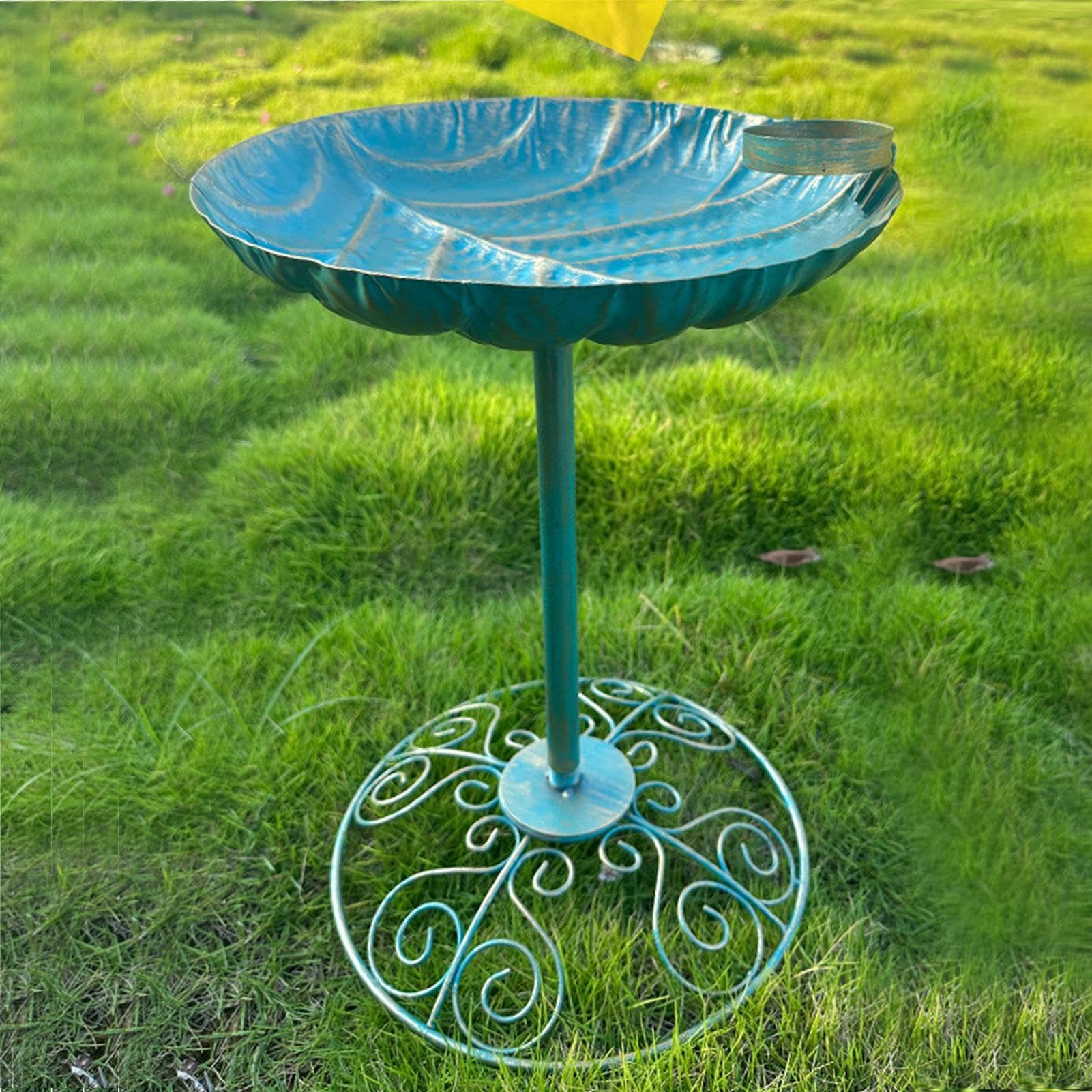 Vasca per uccelli da esterno Vaschetta decorativa antiruggine | Vasca per uccelli con piedistallo in ferro Decorazioni Da Esterno Giardino: Patio, Terrazza, Cortile, Retro, Balcone,
