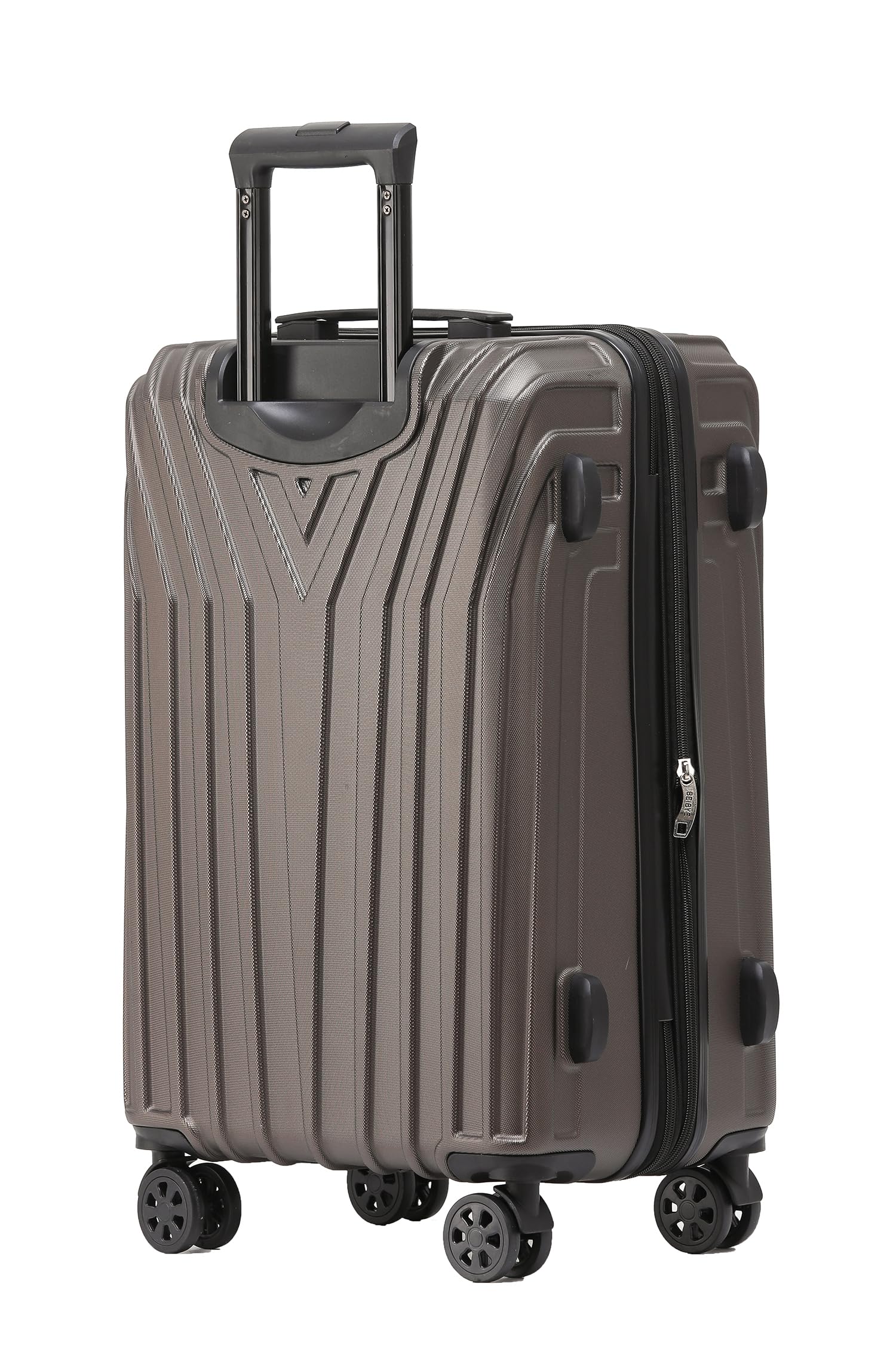 BEIBYE Kofferset Rollkoffer Koffer Hartschale,TSA Schloß, Zwillingsrollen, Erweiterung (Coffee, 66 cm)