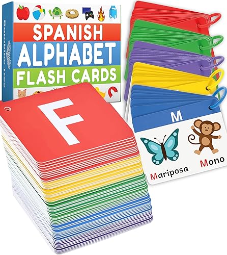 Tarjetas flash del alfabeto español, tarjetas flash ABC Jumbo para niños de 3 a 6 años - Juego de aprendizaje de reconocimiento de letras minúsculas