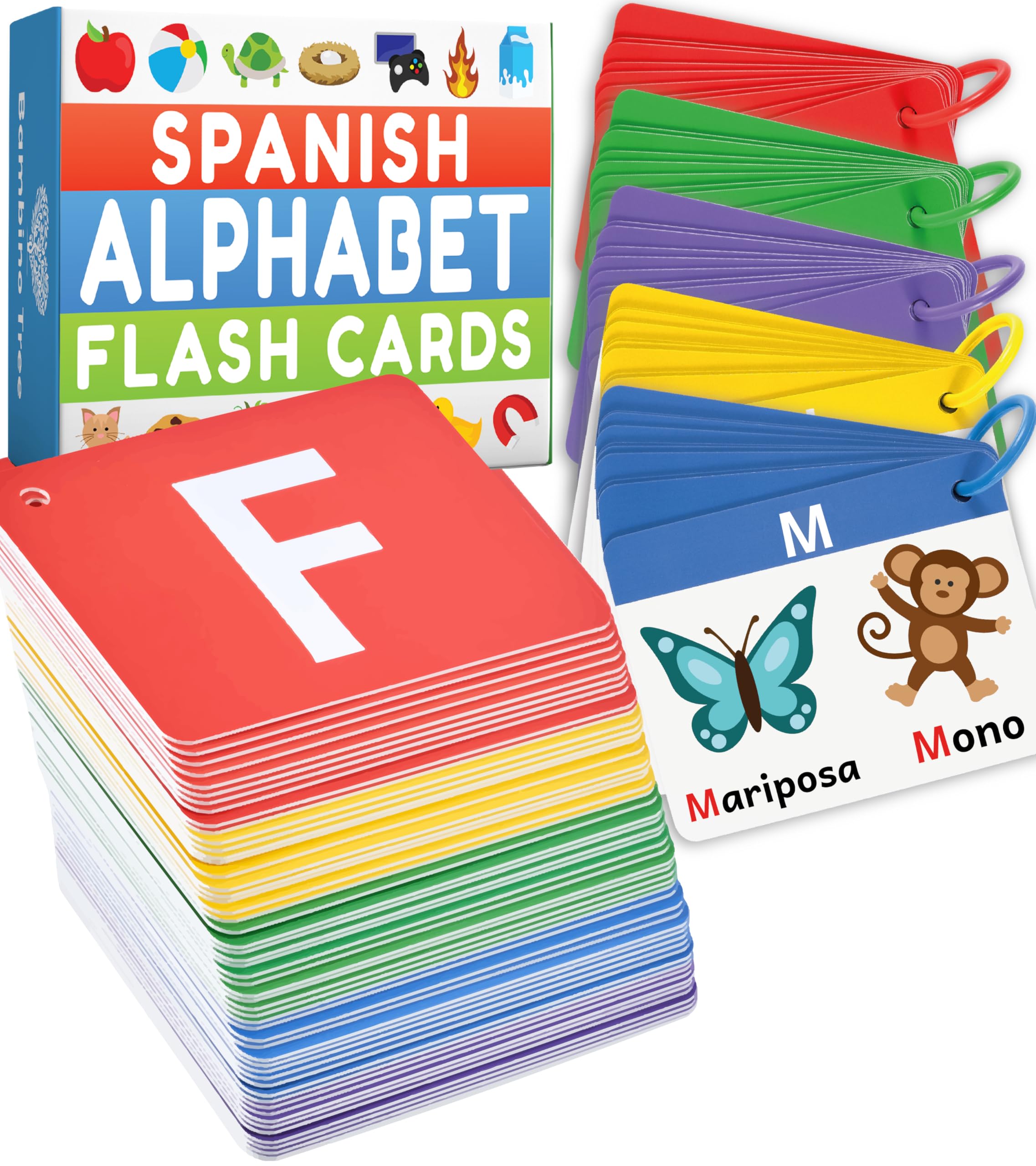 Photo 1 of ***MISSING PARTS***
Spanish Alphabet Flash Cards - Thick ABC Flash Cards for Kids Ages 3-6 - Lowercase & Uppercase Letter Recognition Learning Game