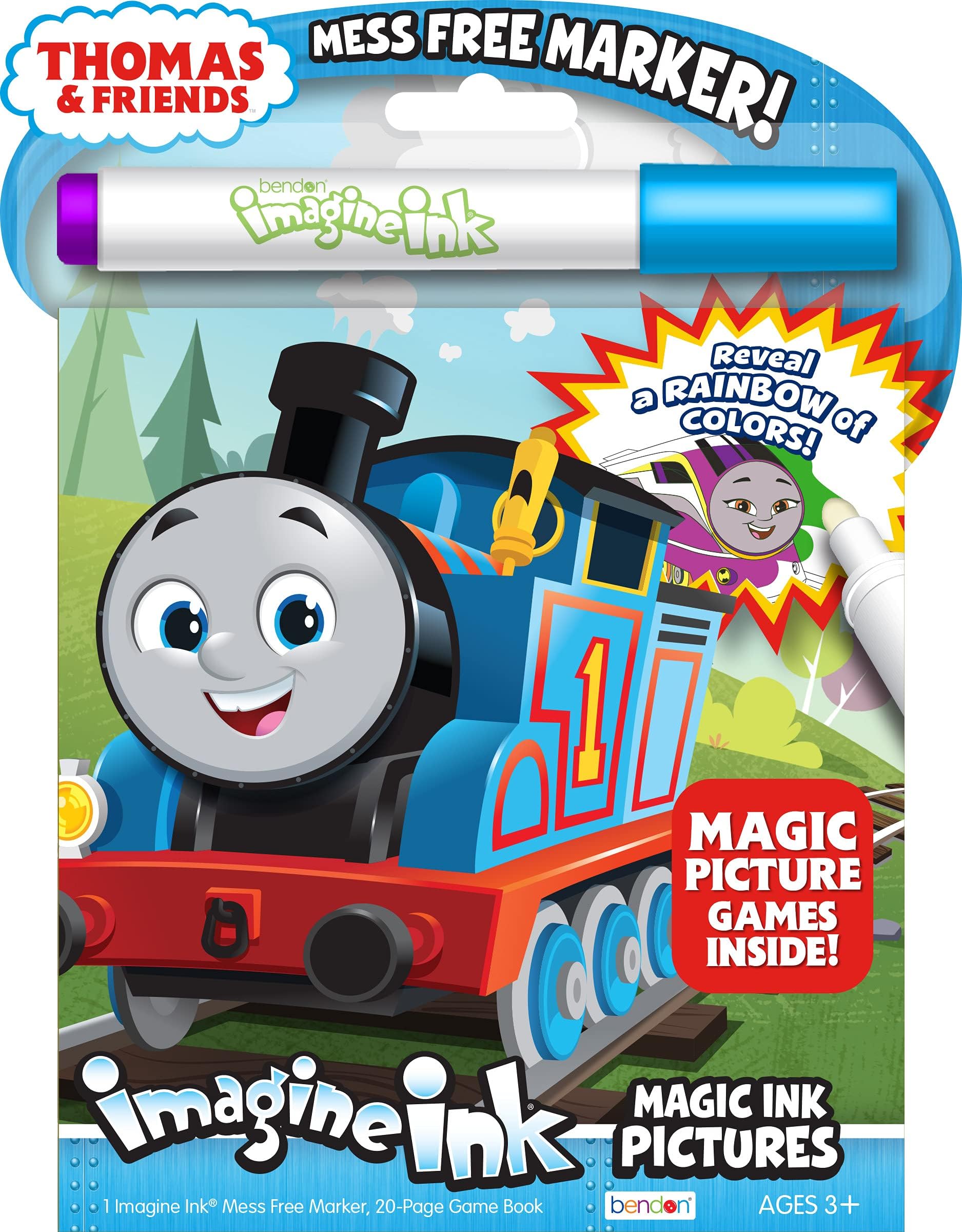 Thomas All Engines Go 20 Page Imagine Ink Coloring Book with 1 Mess Free Marker