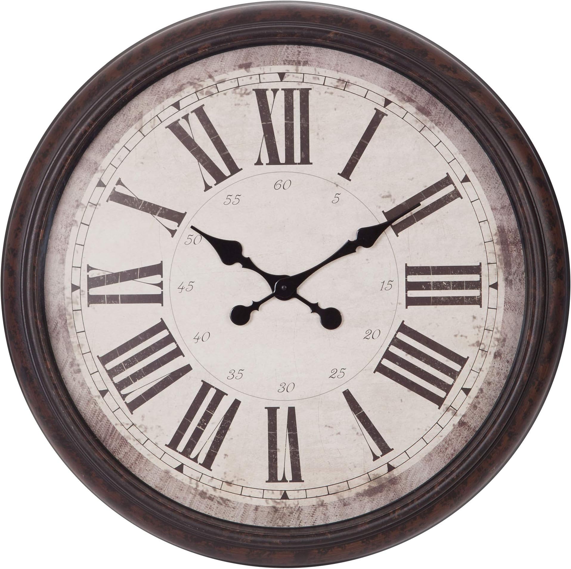 Patton Wall Decor 30" Antique Bronze Baldaud Roman Numeral Wall Clock