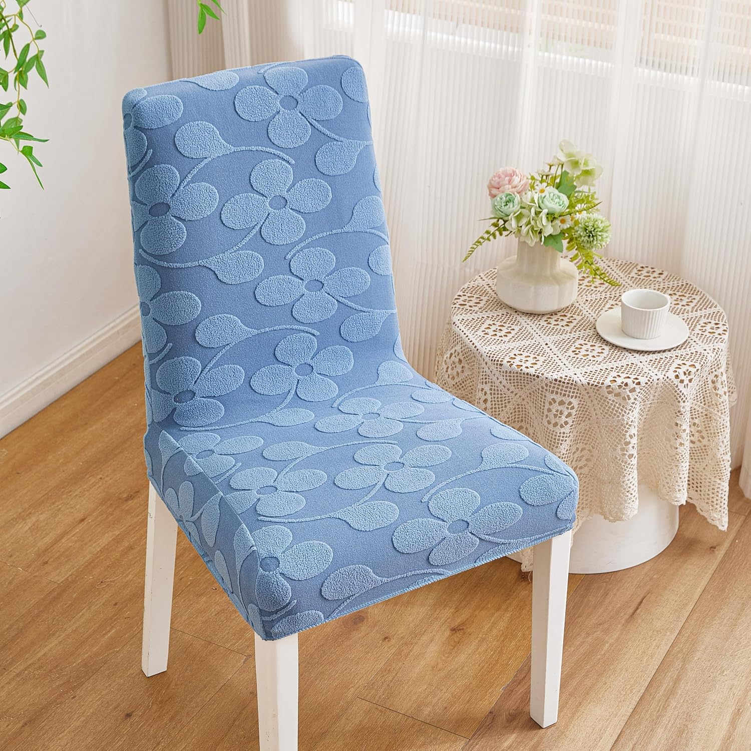 Protect Dining Chairs with Jacquard Seat Covers -13 Protect Dining Chairs with Jacquard Seat Covers -13