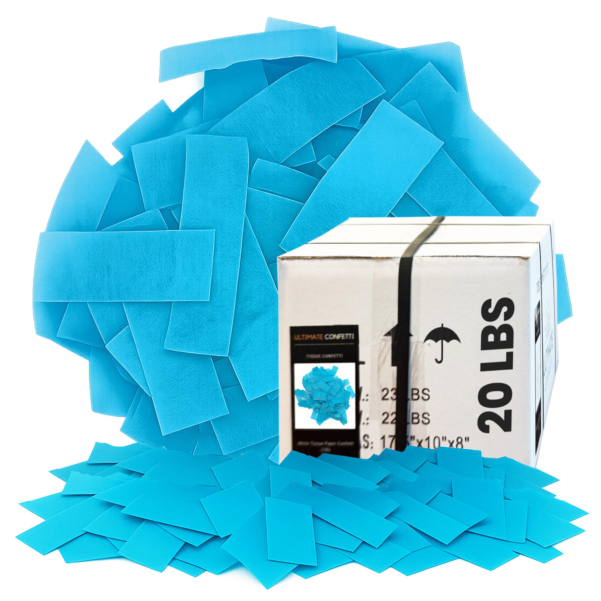 Ultimate Confetti - Rectangular Turquoise Tissue Paper Confetti - 20 lb