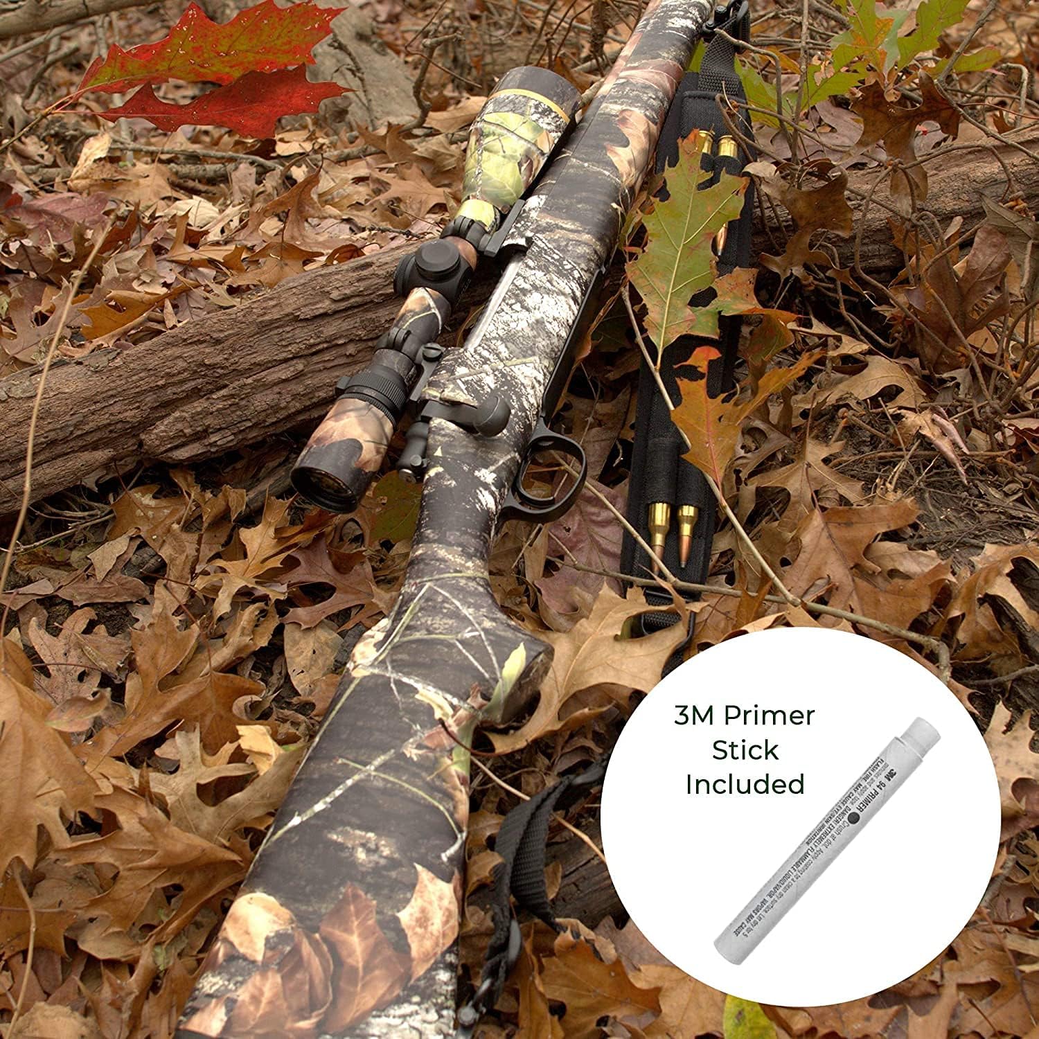 Mossy Oak Hunter Country DNA Gun Camo Kit - Shotgun, Rifle Skin, Scope Skin, Primer Stick in Brush