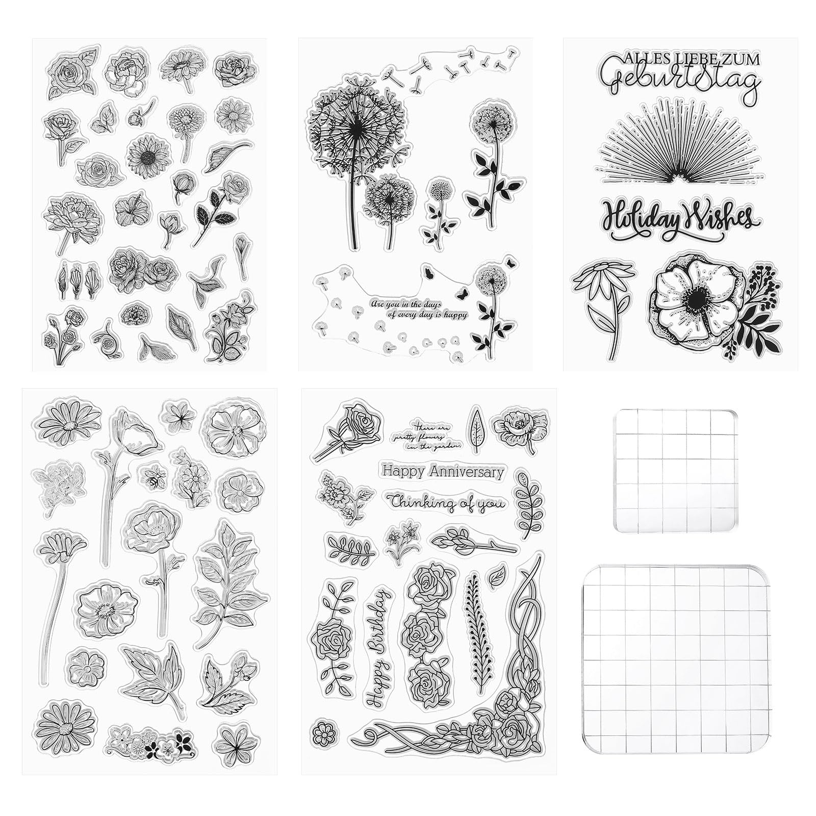 PATIKIL Silicone Stamps and Acrylic Stamp Blocks Tool