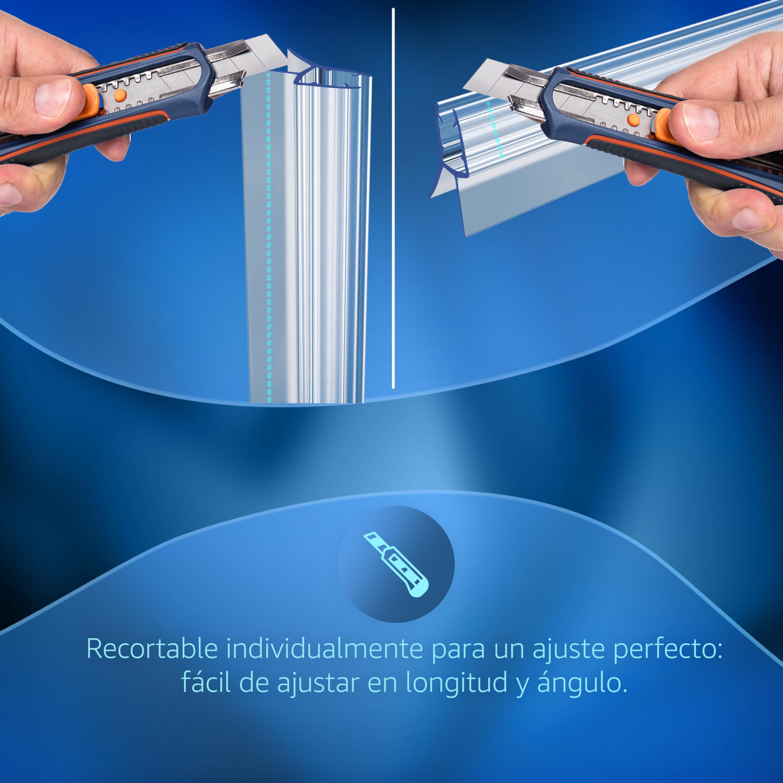 Junta Para Puerta De Ducha De Cristal Minify – Perfil En U Transparente, Sella Y Protege (5-8 Mm Grosor)