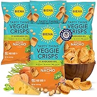 Vista 12 de BIENA Tasty Thins Veggie Crisps - BBQ hawaiano, paquete de 4, bolsas de 4 onzas, garbanzos y verduras, vegano, sin gluten, sin lácteos, sin OGM