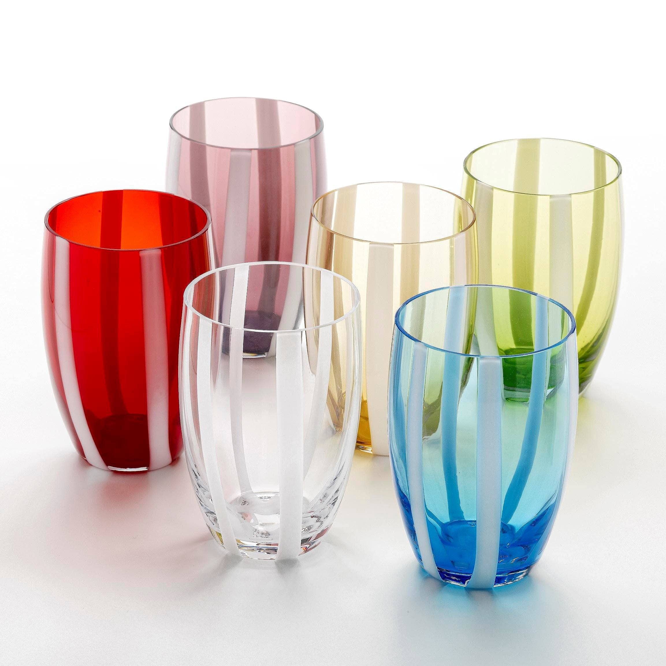 Zafferano Tirache Set 6 Bicchieri Tumbler Vetro