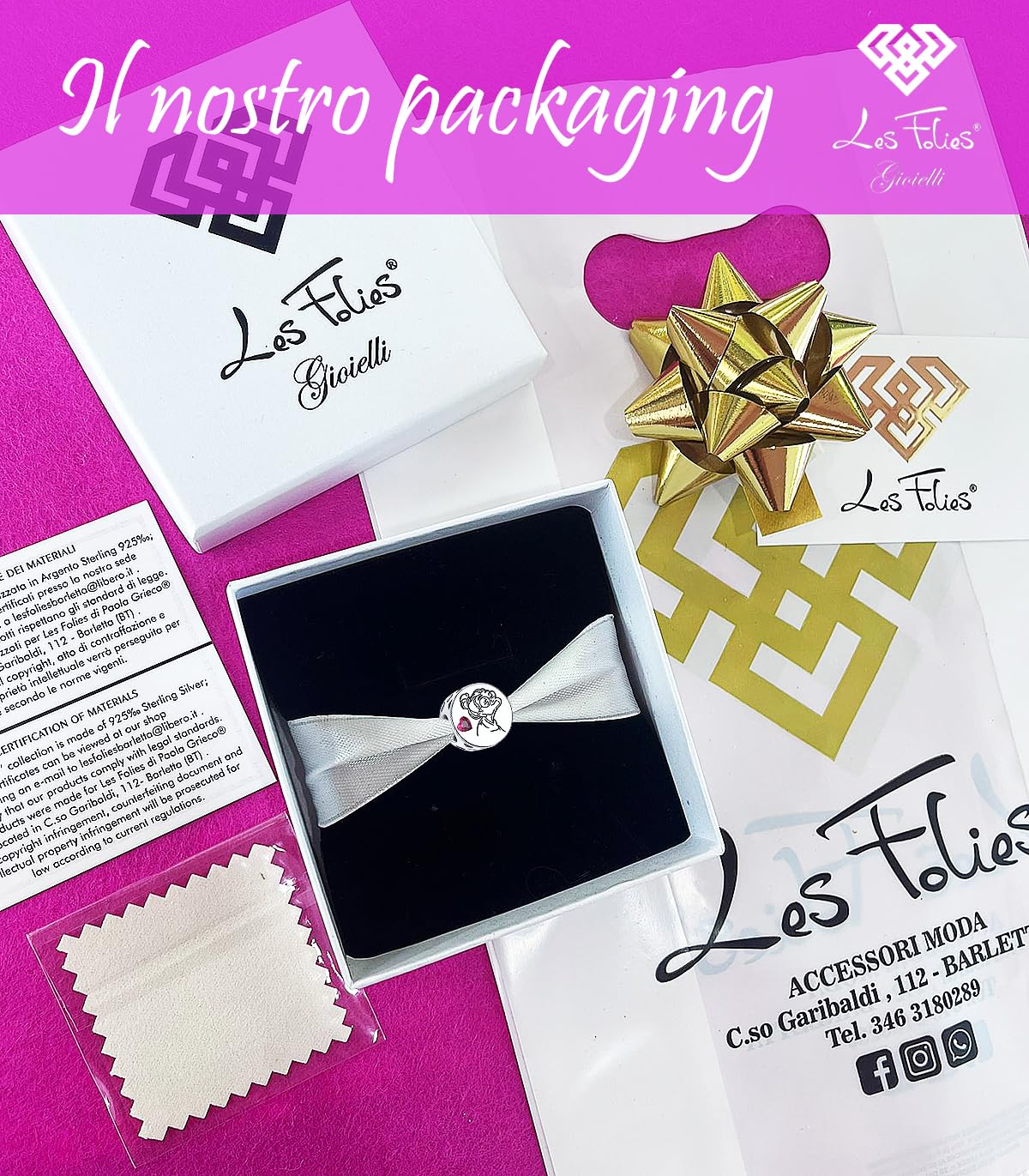 Charm Abuela Te quiero Amor en plata 925 - Les Folies (Modelo Pandora), Plata esterlina, Circonita cúbica