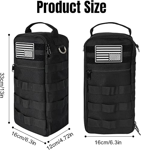 Miniatura 2 de Bolsa de herramientas pequeña portátil, bolsa de herramientas resistente con correa para el hombro y clip de anillo en D, bolsa de mano duradera e