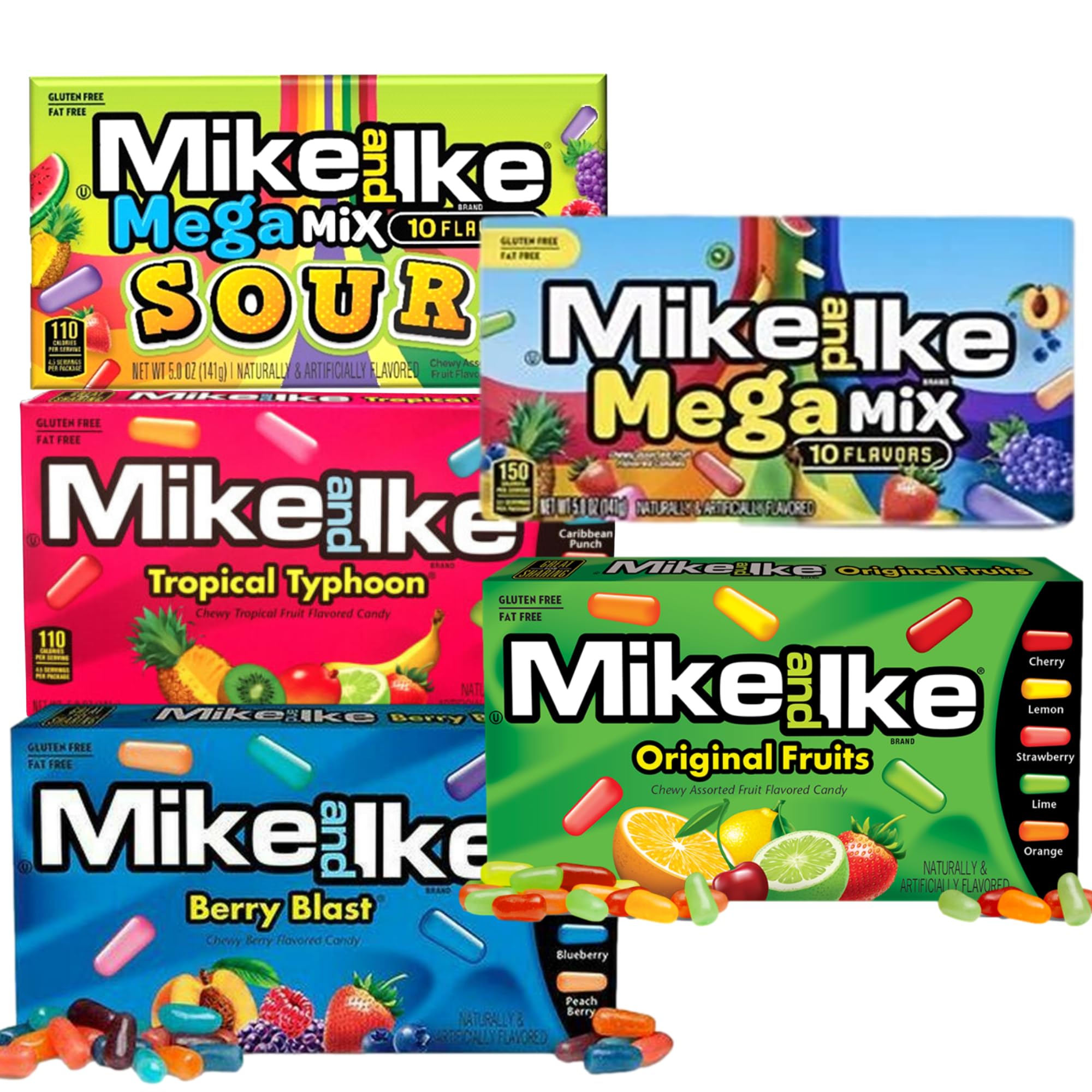 Mike and Ike 5 Theatre Boxes Variety Treat Pack