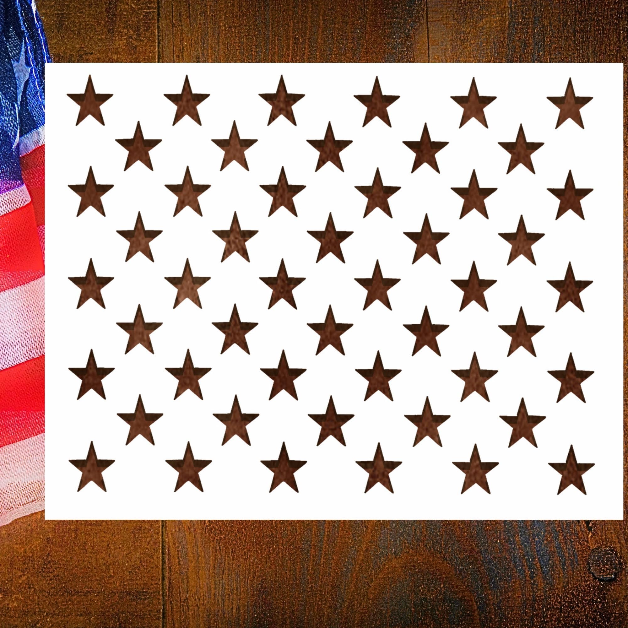 Amazon.com: American Flag 50 Star Stencil Template, 6 Pack/3 Sizes ...