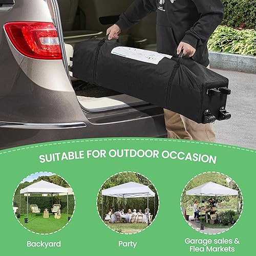 Vista 23 de Yaheetech Tienda de campaña desplegable de 10 x 10 pies para 1 persona, tienda de campaña comercial portátil instantánea, kiosco al aire libre con 1