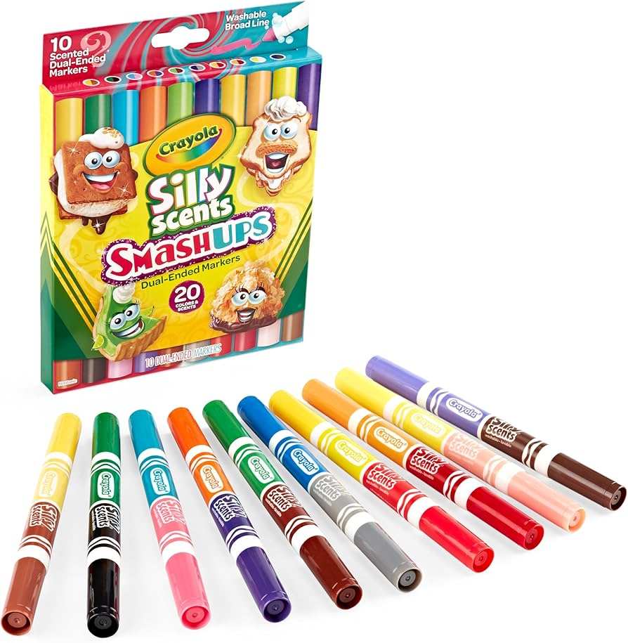 Crayola Silly Scents Smashups, Dual-Ended Washable Broad Line