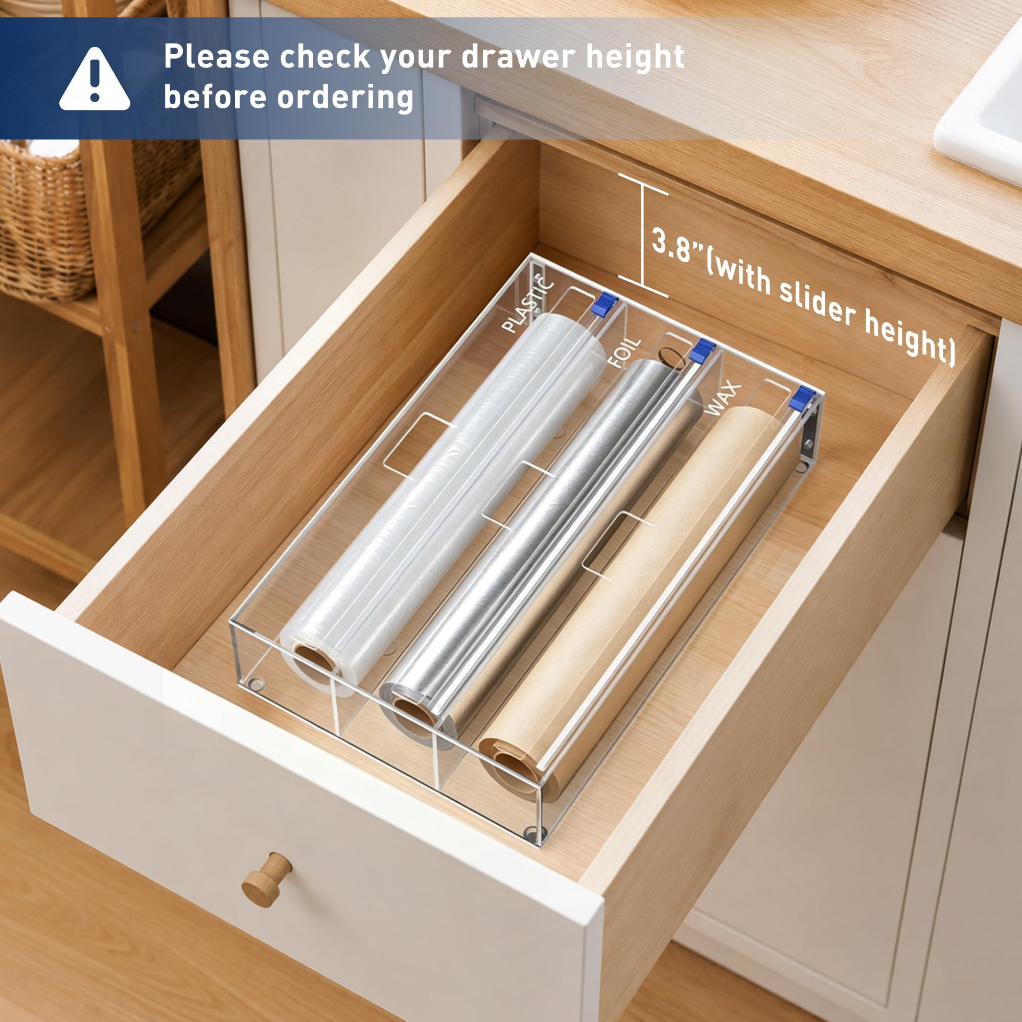 3 in 1 foglio di alluminio acrilico, organizzatore dell'involucro di