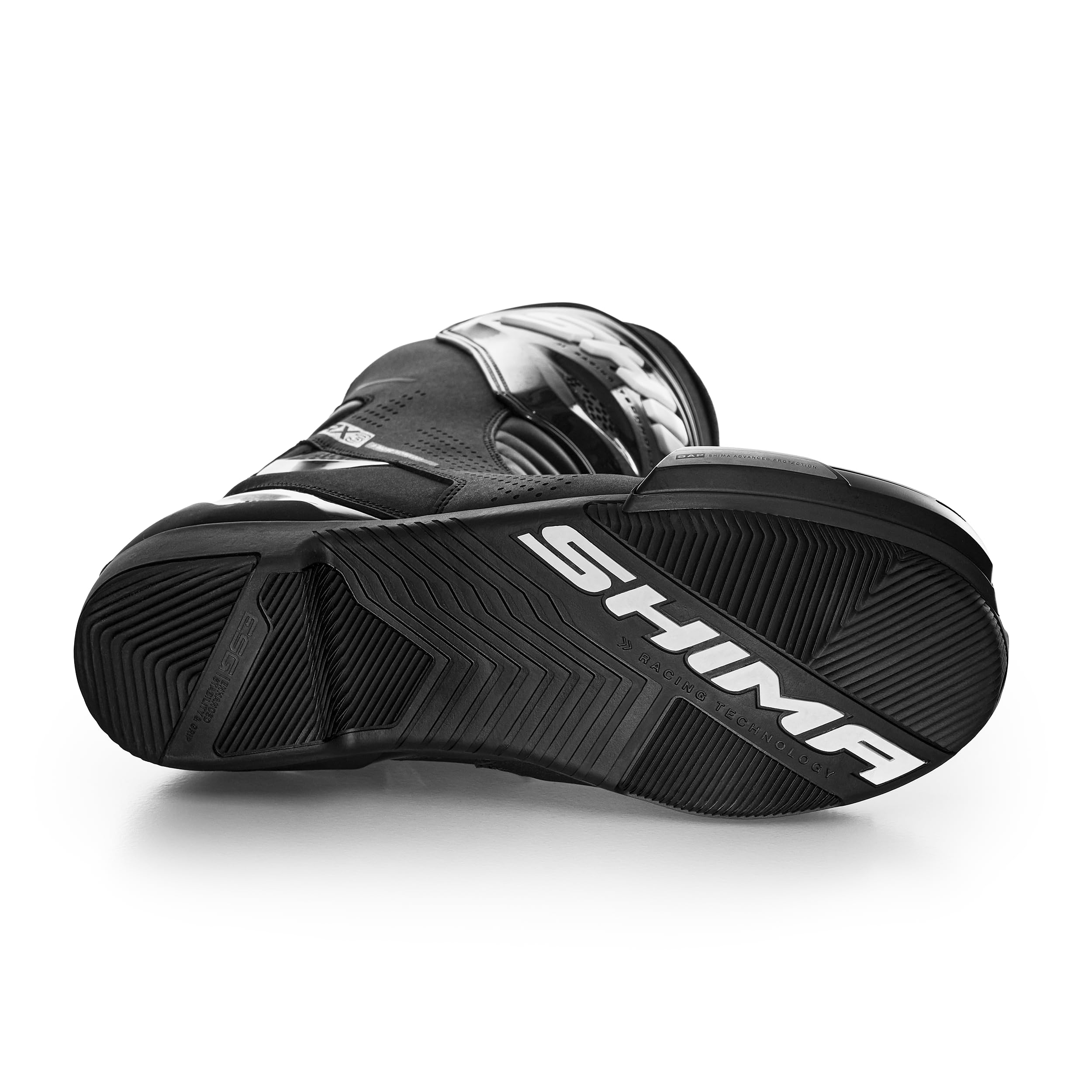 SHIMA RX-3 Motorrad Schuhe Herren Leder Belüftet Motorradstiefel Protektoren Sport Stiefel Sommer Rutschfeste Sohle Knöchelstütze Seitlicher Bikerboots (Männer, Schwarz/Weiß, 45)