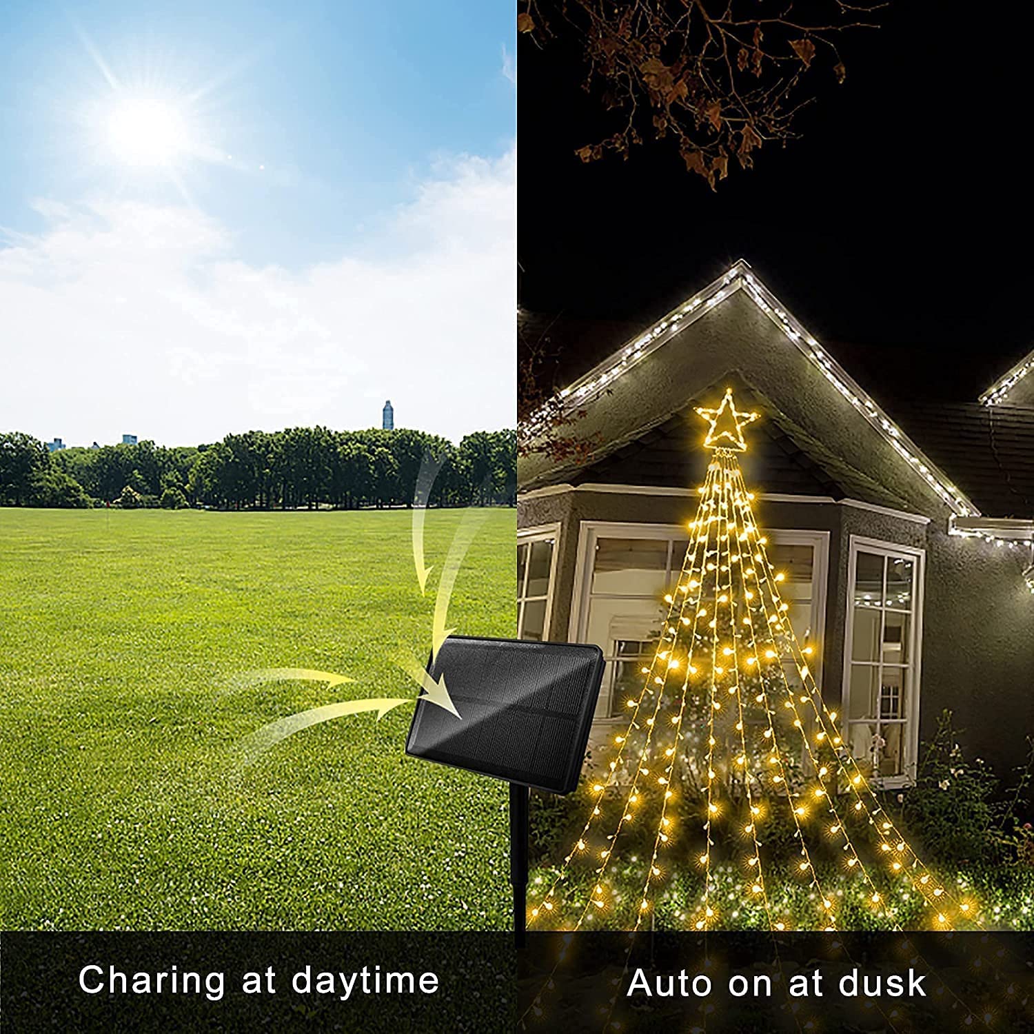 Stringa luminosa alimentata da rete elettrica, alimentata a batteria, filo di rame, decorazioni for matrimoni, feste, decorazioni for alberi, illuminazione brillante for interni ed esterni, luci a ste