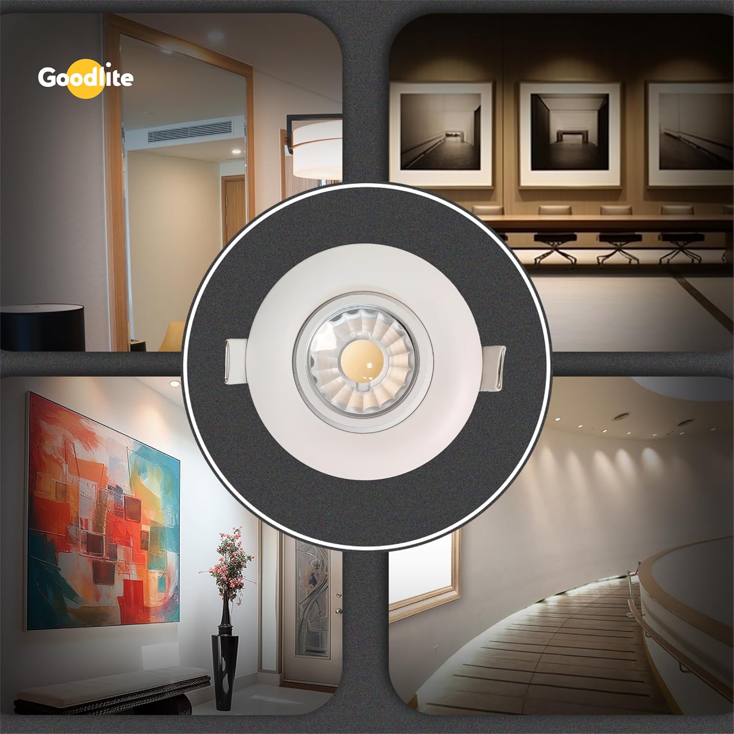 Goodlite G-19845 2.75 Inch LED Round Luminaire 8w 650 Lumens (75W Eqv) with Junction Box, 40° 360° Rotatable Eyeball and 30° Tilt, Warm White