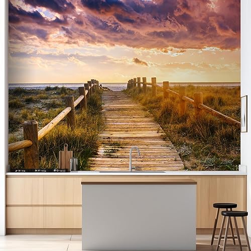 Miniatura 9 de wall26 - Mural de pared grande - Hermoso paisaje tropicalpalmeras paisajísticas en la playa al atardecer papel tapiz de vinilo autoadhesivo arte de