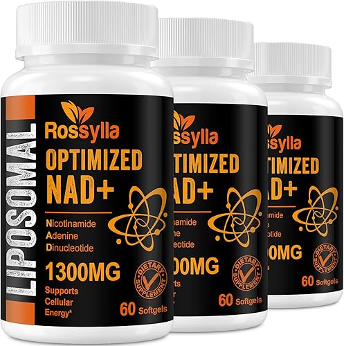Rossylla Suplemento liposomal de NAD+ de 1300 mg  La más alta absorción  El suplemento de NAD más puro para aumentar NAD+ de manera eficaz 