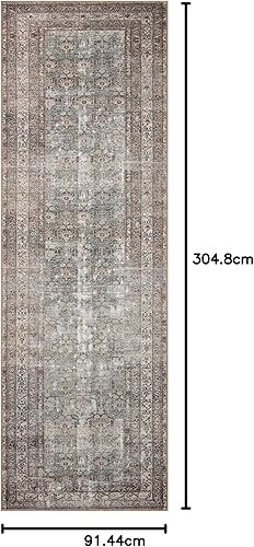 Miniatura 177 de Loloi Amber Lewis x Loloi Georgie Collection GER-07 Alfombra para pasillo de 2 pies 6 pulgadas x 7 pies 6 pulgadas, 3/16 de pulgada de grosor, Musgo