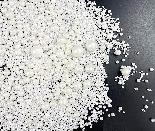 Miniatura 2 de Sprinkles Sugar Pearls 120 g 4.2 oz, magdalenas, mezcla de chispas para hornear Manvscakes Jimmies Cookie Crystal Decorating Nonpareils (blanco)