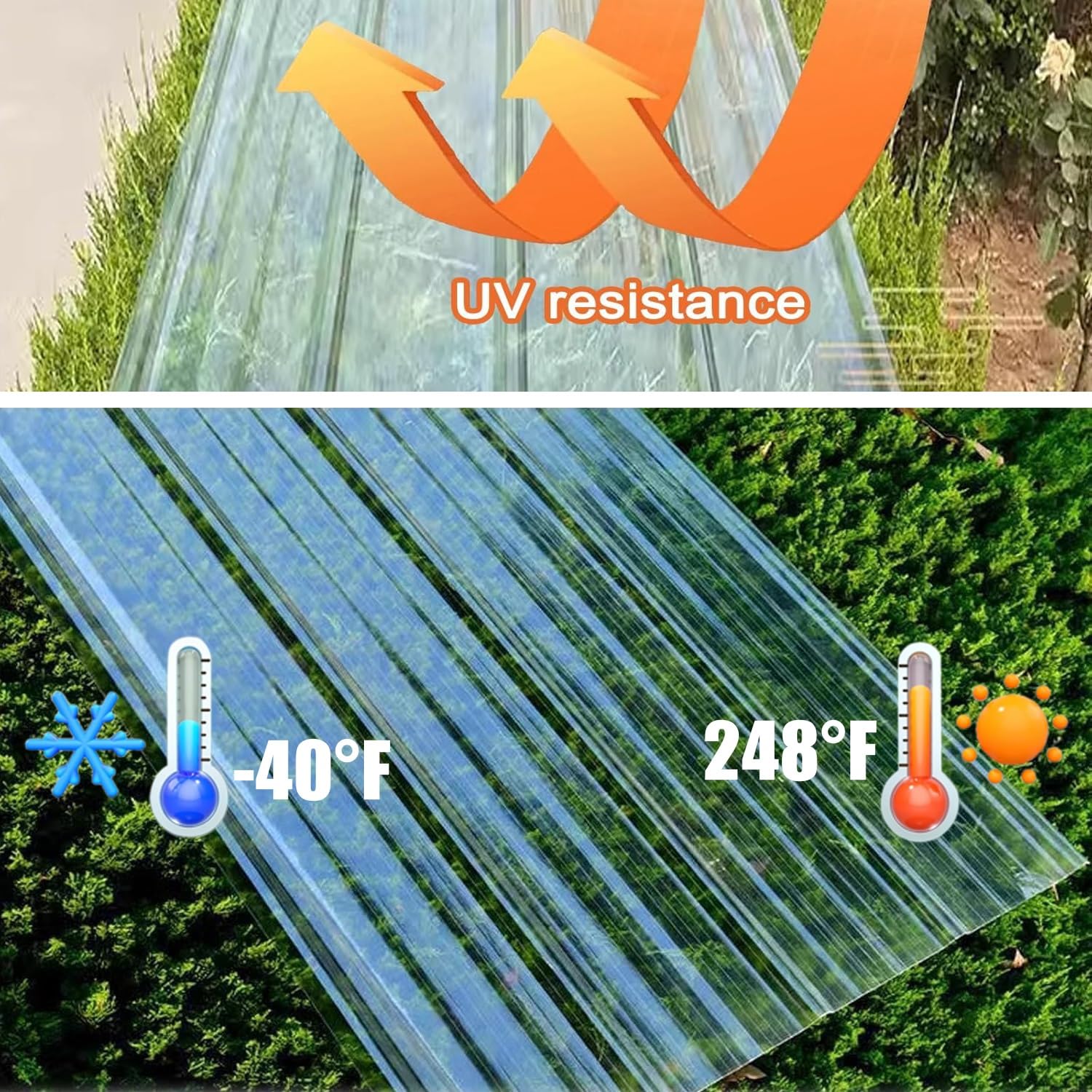 QWEASDF Placa Ondulada,Planchas Transparentes Tejados,Paneles for Tejado a Prueba de Lluvia,Chapa Tejado de Aislamiento,Lámina Techo,para Invernadero Cochera(5pcs,0.9 * 1.0m/35 * 39in)