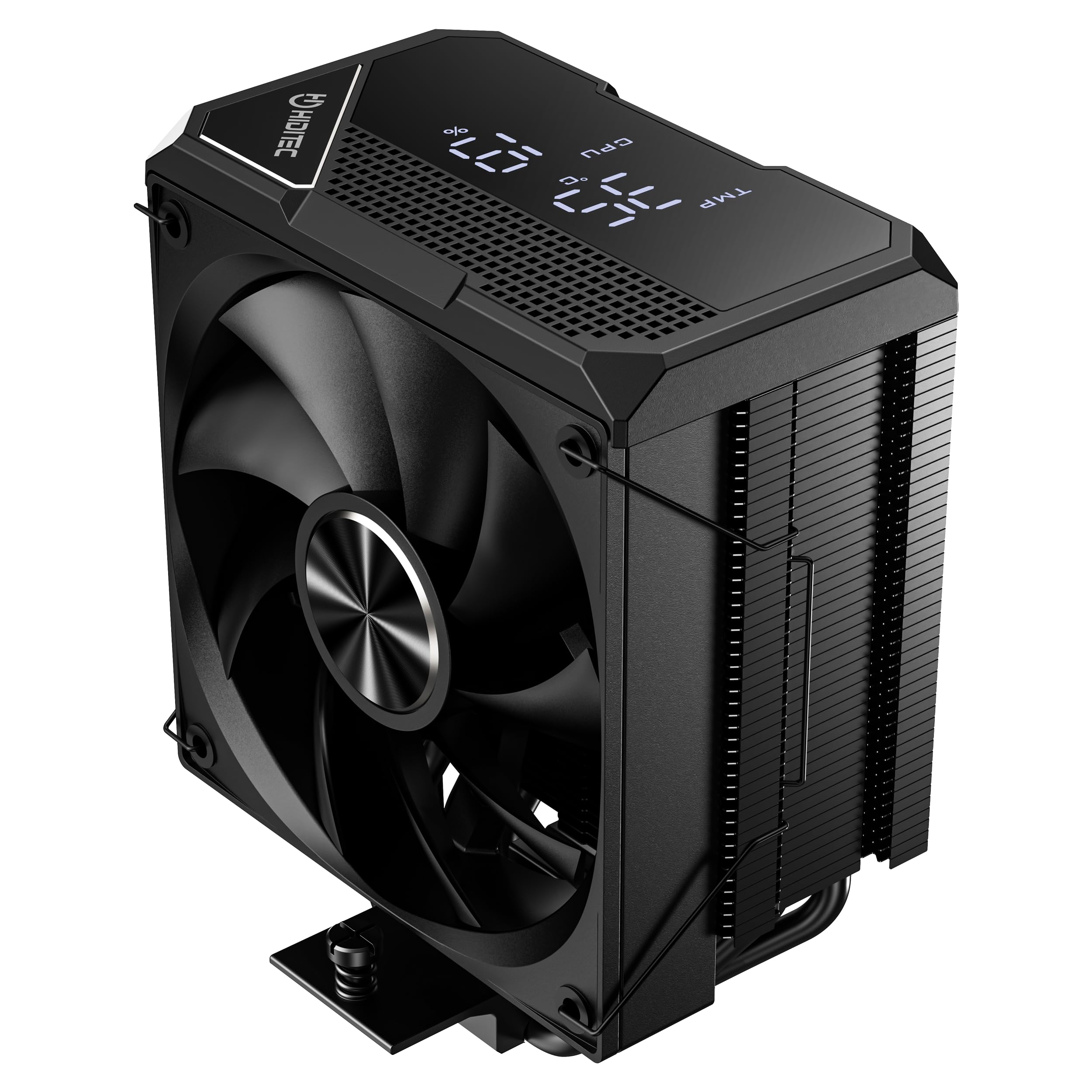 Hiditec DC20 PRO - Dissipatore digitale CPU RGB | 1 ventola 120 mm PWM FDB | 6 Heatpipes rame | 75,48 CFM | 31 dBA | TDP 240 W | Intel LGA 1851/1700 | AMD AM5/AM4