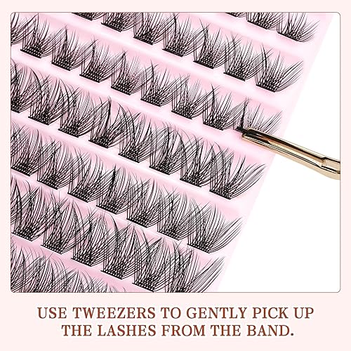 Miniatura 5 de QUEWEL 120 racimos de pestañas de rizo D, mezcla de pestañas en racimo de 0.315 a 0.630 in, extensiones de pestañas para bricolaje, diseño innovador