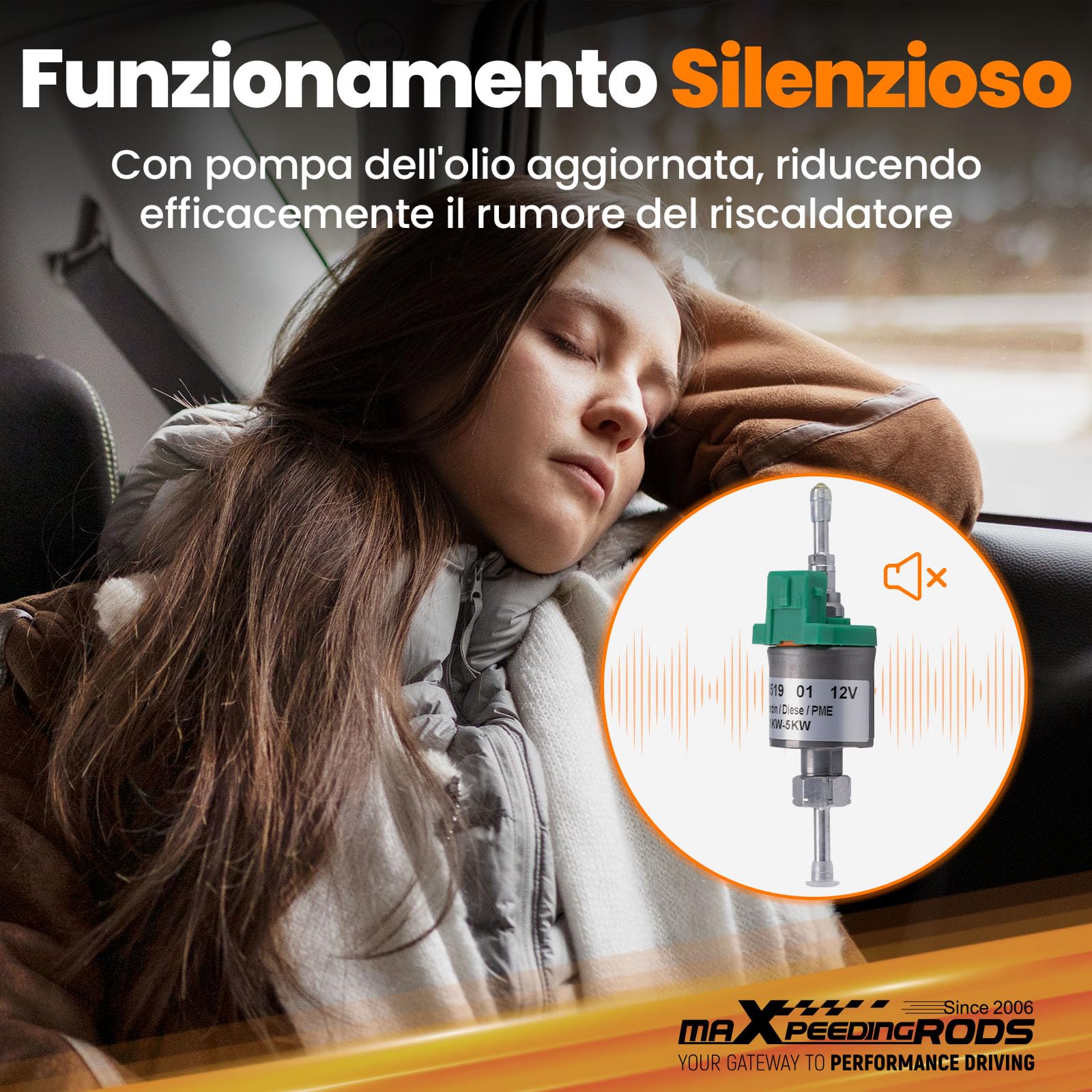 maXpeedingrods Riscaldatore a Gasolio 5KW 12V, Riscaldatore Diesel Funzionamento Silenzioso, Cinebasto con Bluetooth App e Telecomando, 0,16-0,48 L/H Basso Consumo per Camper Auto Camion Veicoli