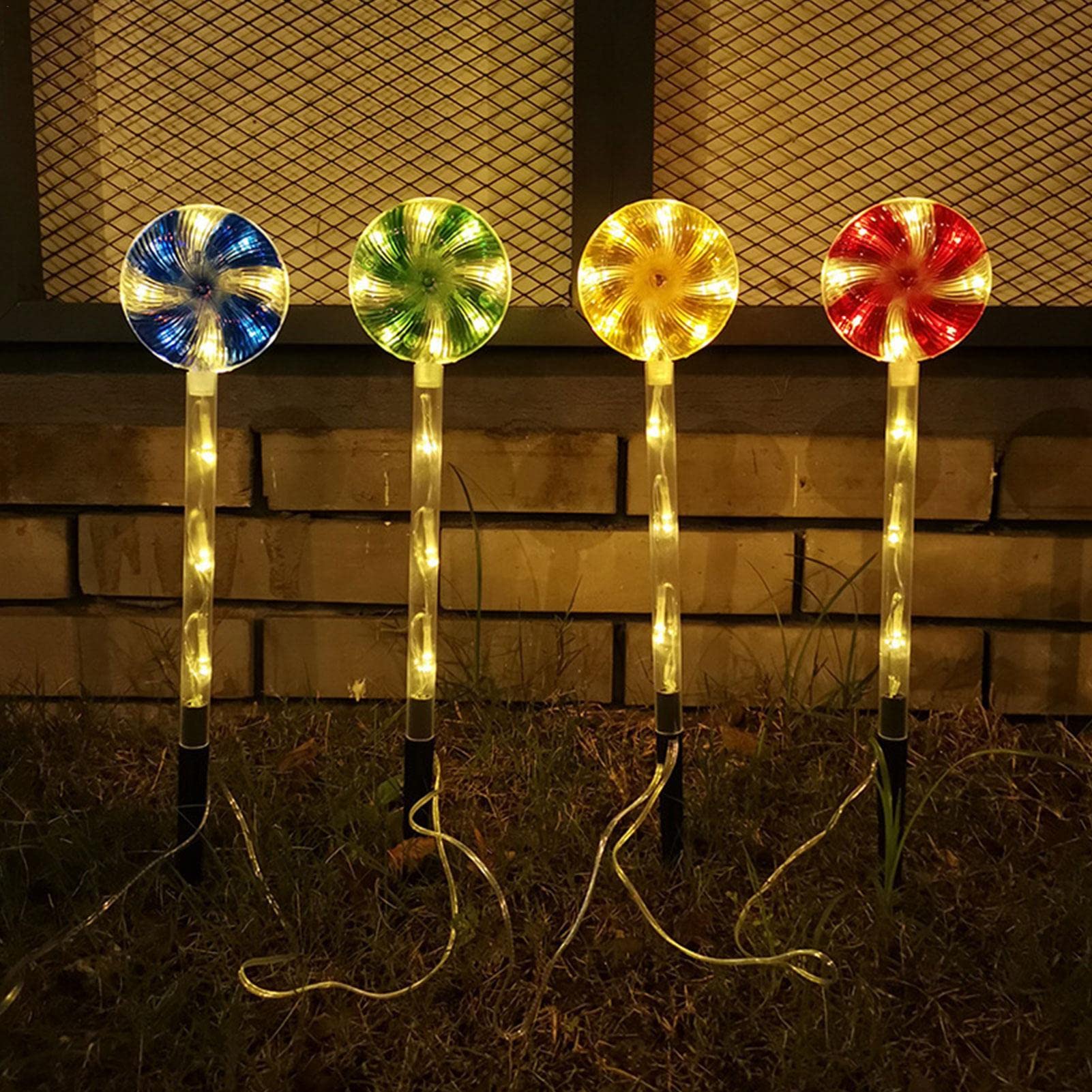 Luci lecca-lecca natalizie per esterni, luci a stringa solare, illuminazione d'atmosfera natalizia per prati da giardino, luci da giardino | Leroy Merlin