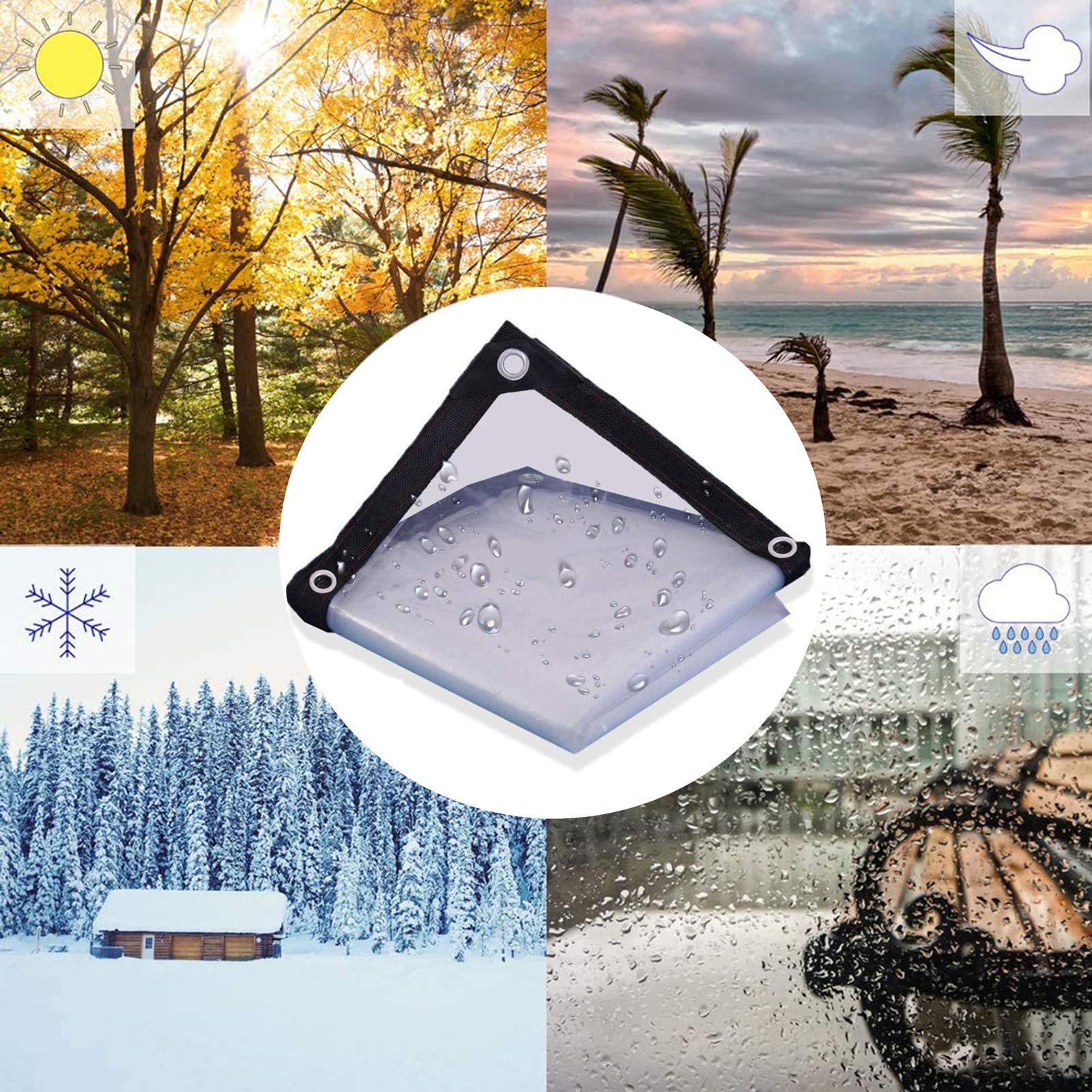 Bâche De Protection Étanche,Bâche Transparente Étanche Avec Œillets