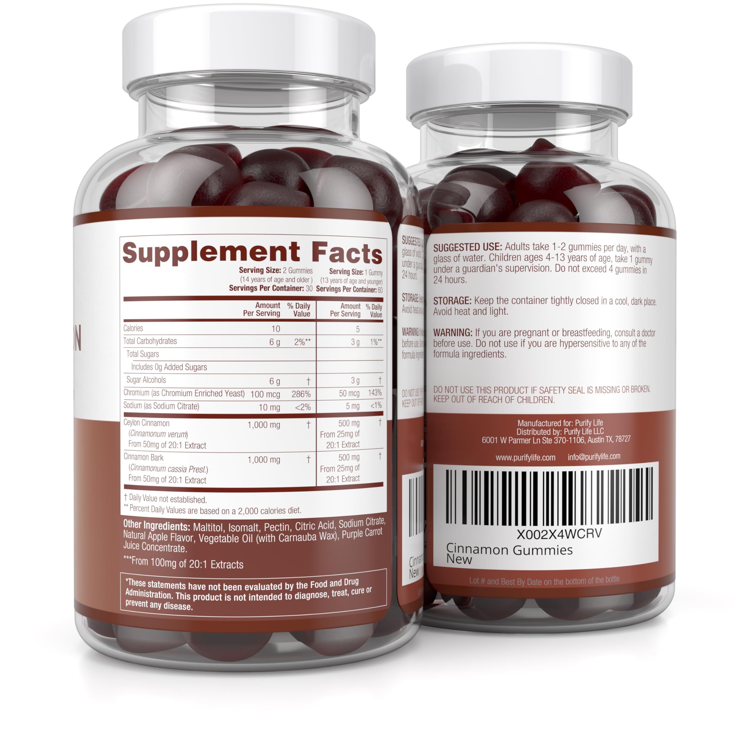 Sugar-Free Ceylon Cinnamon Gummies with Chromium, Vegan, 60 Chews — Amazon image 6