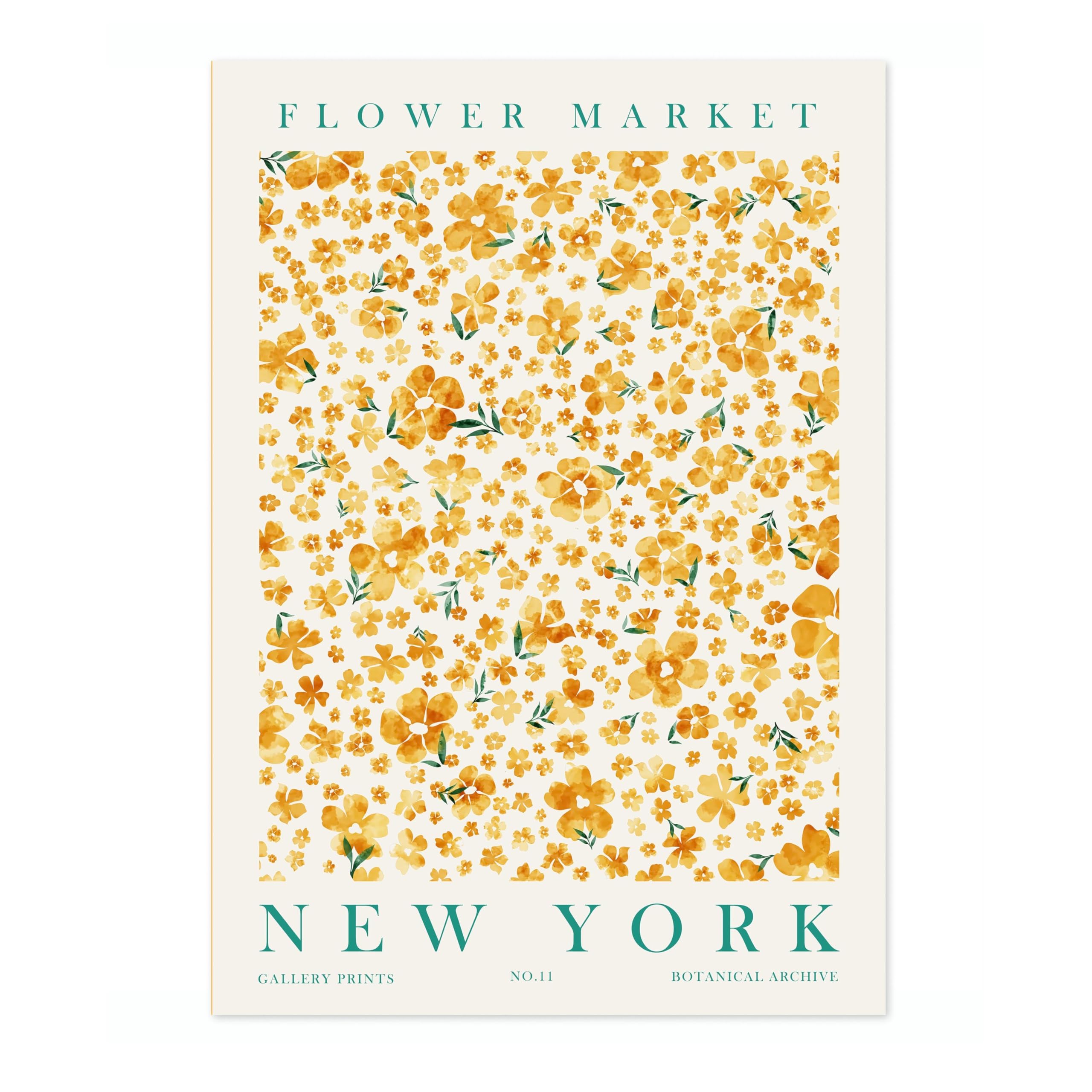 New York Flower Market Flower Market Poster Floral Wall Decor Print Abstract Colourful Minimalist Travel Bedroom Art, Archival Matte, A5 (Print Only) - 21x14.8cm